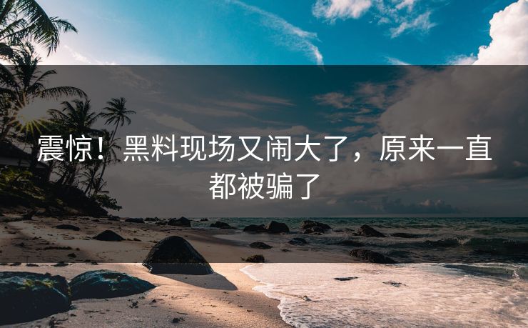 震惊！黑料现场又闹大了，原来一直都被骗了