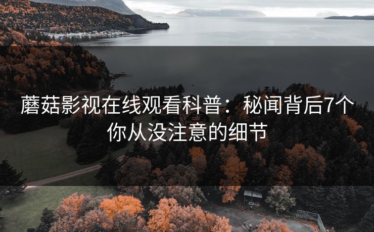 蘑菇影视在线观看科普：秘闻背后7个你从没注意的细节